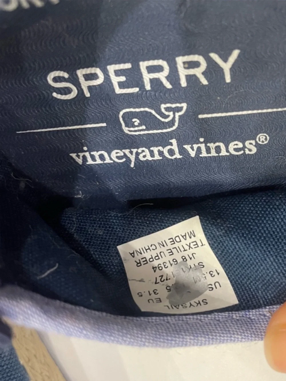 Sperry Kids Moccasins Navy with Red Whale Design